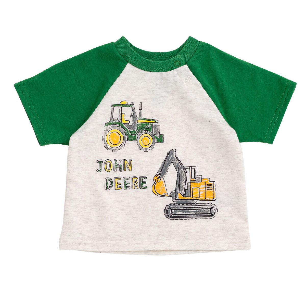 John Deere French Terry Raglan T-Shirt Shorts Outfit Set Newborn to Infant - thumbnail 3