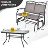 Tangkula 2 PCS Patio Glider Conversation Set Outdoor Loveseat Glider Chair w/ Tempered Glass Coffee Table - 3 of 4