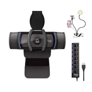 Logitech Pro Hd Webcam With Stand With Selfie Ring Light & 4-port Usb Hub : Target