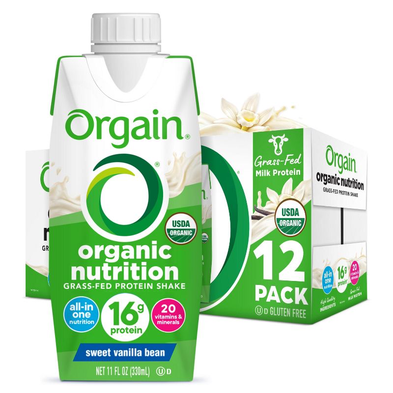 Orgain Organic Nutritional Shake - Sweet Vanilla Bean - 12ct, 1 of 12