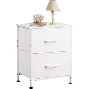 SEVOBAL Nightstand 2 Drawers Bedside Table Removable Bins Sturdy Organizer Furniture for Bedroom Nursery Closet Living Room, White, 18"*11.8"*20" - 1 of 4