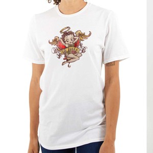 Betty Boop Cartoon Lil' Angel Tattoo Womens Graphic T Shirt Tees Brisco Brands - 1 of 4