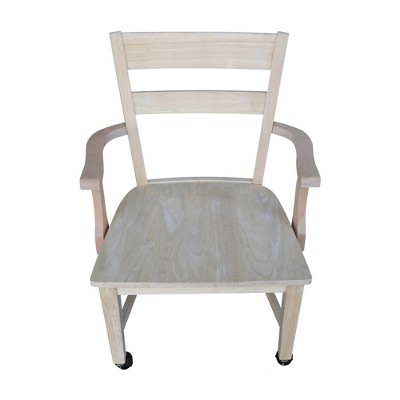 Classic High Slat Ladderback Solid Wood Armchair in Brown