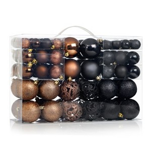 R N' Ds Shatterproof Christmas Ornament Balls - Black and Brown - 100 Pack - 1 of 4