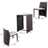 Costway 3 PCS Cushioned Outdoor Wicker Patio Set Garden Lawn Sofa Furniture Seat Brown No Assembly - 3 of 4