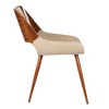 Armen Living,Panda Mid-Century Dining Chair in Walnut Finish and Brown Fabric - 3 of 4