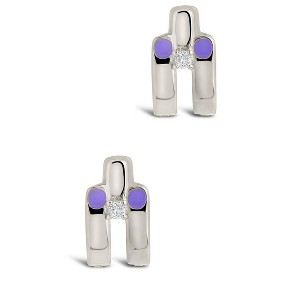SHINE by Sterling Forever Zella Huggie Hoops - 1 of 2