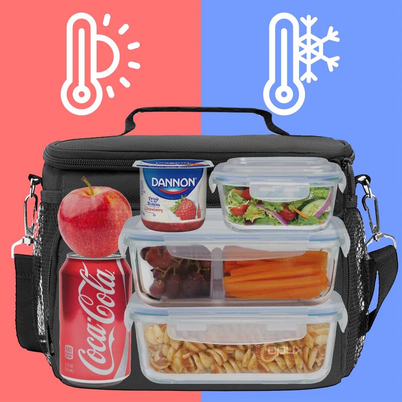 OPUX Insulated Lunch Box Men Women, Large Soft Cooler Bag Work School Picnic, Leakproof Tote Shoulder Strap Kid Adult, 2 of 8