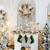 6 Ft Pre-Lit Christmas Garland, 8 Lighting Modes Xmas Real Touch Garland with 20 Lights - 4 of 4