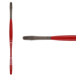 Borciani Bonazzi UNICO Silver Synthetic Series 812 Paint Brush, Filbert 2 - Medium Handle Paintbrush Handcrafted in Italy, Cruelty-Free, Acrylic, Oil, - 1 of 4