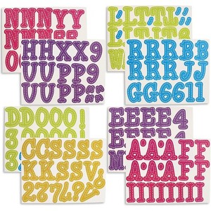 Sparkle and Bash 144-Count Alphabet Letters and Numbers Cutouts for Classroom Bulletin Board, Assorted Colors - 1 of 4