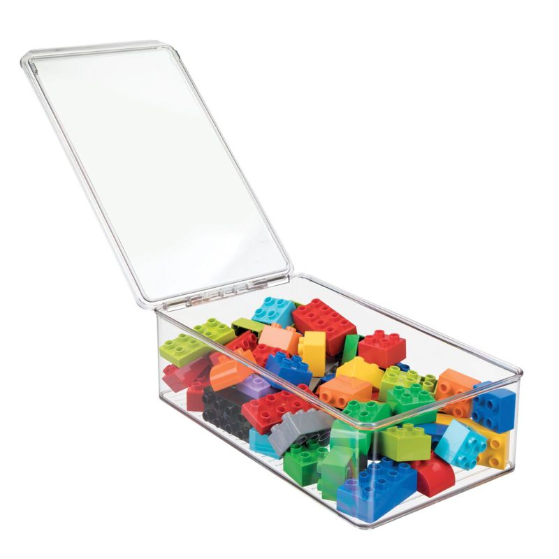mDesign Plastic Playroom/Gaming Storage Organizer Bin Box with Hinge Lid, 5 of 8