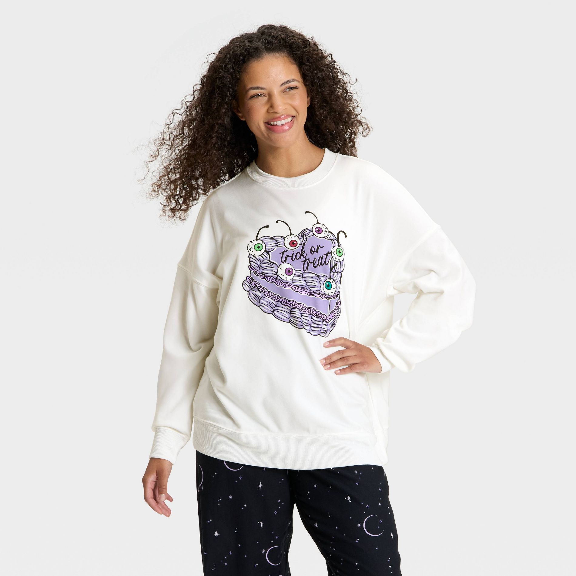 Women's Halloween Fleece Pajama Sweatshirt - Hyde and EEK! Boutique™