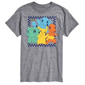 Men's - Pokémon - Group Checker Frame Short Sleeve Graphic T-Shirt - 1 of 4