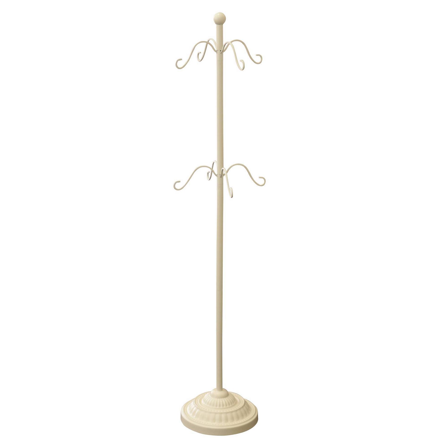Haute Décor Adapt Adjustable 8 Hook Christmas Stocking Holder Matte White: Freestanding Holiday Decor