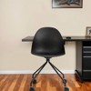 HomeRoots Black Steel and Heavy Duty Plastic Swivel Rolling Conference Office Chair - 2 of 4