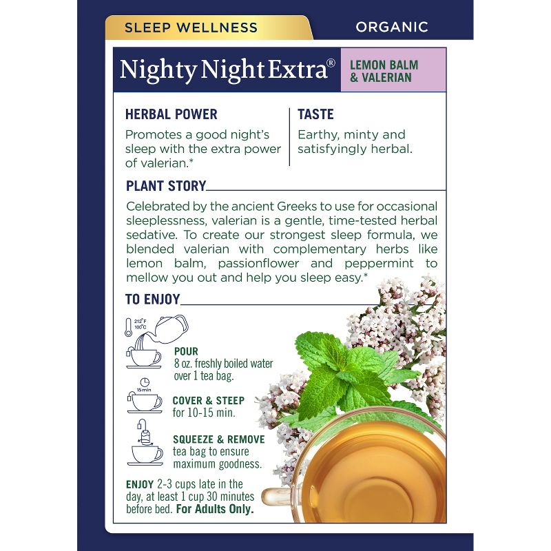 Traditional Medicinals Organic Nighty Night Valerian Herbal Tea - 16ct, 3 of 9