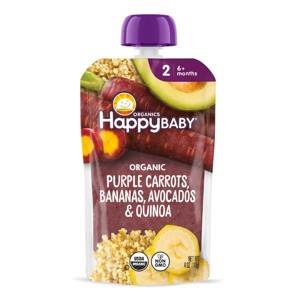 Happy Baby Organics Clearly Crafted Stage 2 Meals Purple Carrots, Bananas, Avocados & Quinoa - 4oz - 1 of 4