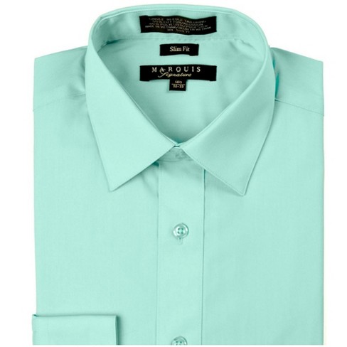 zin Alvast in beroep gaan Marquis Men's Winter Green Long Sleeve With Slim Fit Dress Shirt 15.5 /  34-35 : Target