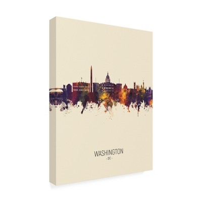 Trademark Fine Art -Michael Tompsett 'Washington DC Skyline Portrait III' Canvas Art