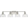 Progress Lighting Singleton 4-Light Vanity Fixture, Brushed Nickel, Clear Glass Shades - 2 of 4