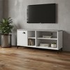 HomeRoots 47" Gray And White Wood Enclosed and Open Storage TV Stand - 2 of 4