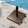Pellebant 45lbs Patio Umbrella Base w/Wheels- Heavy Duty Outdoor Patio Market Umbrella Stand - 2 of 4