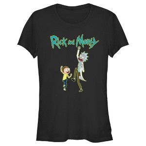 Juniors Womens Rick And Morty Fist Pump T-Shirt - 1 of 4