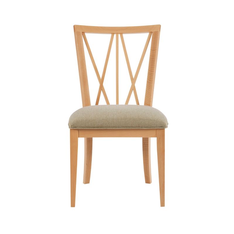 Set of 2 Becca Cross Back Linen Dining Chairs Natural - Linon, 5 of 13