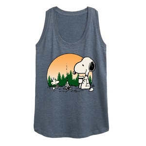 Women's - Peanuts - Campire Mugs Graphic Racerback Tank - 1 of 4