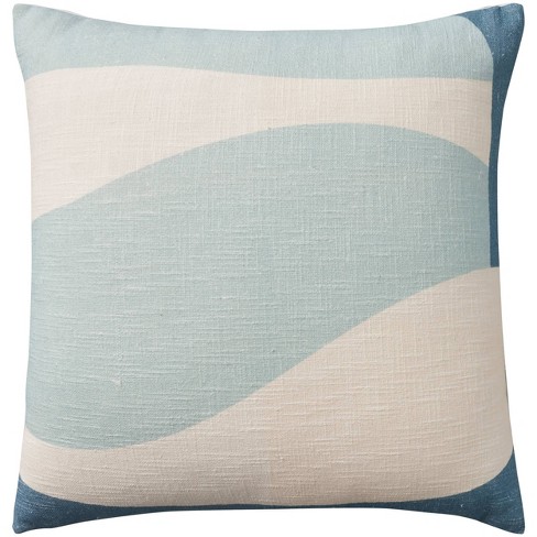 Blue Plaid Textured 18 in. x 18 in. Square Decorative Throw Pillow