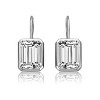 Guili Sleek Sterling Silver Cubic Zirconia Baguette Drop Earrings with Wire Back for a Refined and Elegant Look in White and Gold - 2 of 2