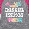Girls' - Instant Message - This Girl Makes Waves Mermaid Shirt Tail Raglan Graphic T-shirt - 2 of 4