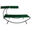 VidaXL Patio Lounge Bed with Canopy and Pillows Green - 3 of 4
