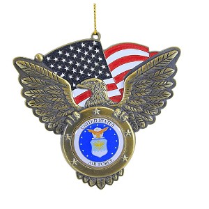 3.5 Inch U.S. Air Force Seal Christmas Eagle Flag Tree Ornaments - 1 of 3