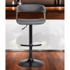 HomeRoots Gray and Black Faux Leather with Metal Swivel Adjustable Height Bar Chair - 2 of 4