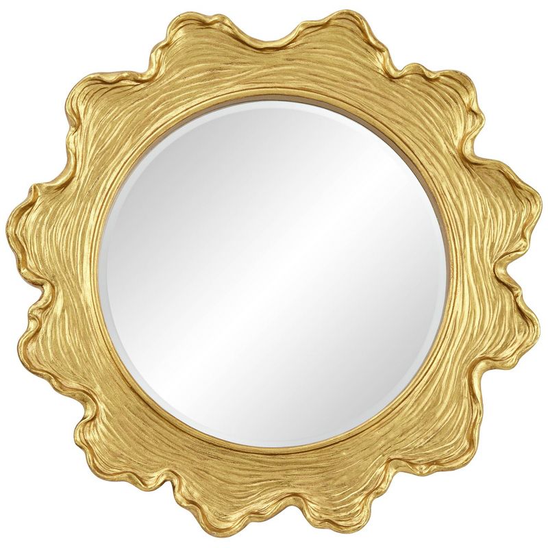 Uttermost Pearla Shiny Gold Leaf 32" Round Wall Mirror, 1 of 8