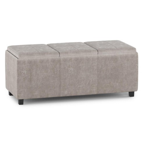 Simpli home avalon storage ottoman deals bench