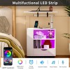 Pamapic Manufactured Wood Led Nightstand With Charging Station, Adjustable Height - 4 of 4