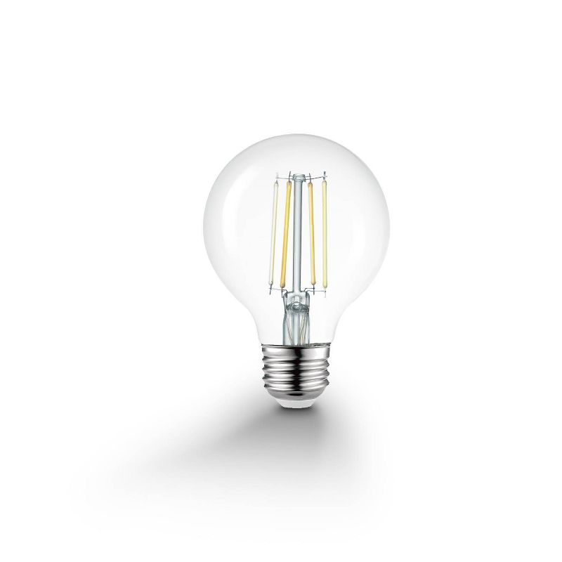 Smart 60W Equivalent Vintage Filament Tunable White LED Wi-Fi Enabled Voice Activated G25 E26 Light Bulb, 3 of 9