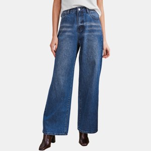 Women's Vintage-Inspired Wide-Leg Denim Jeans - Cupshe - 1 of 4