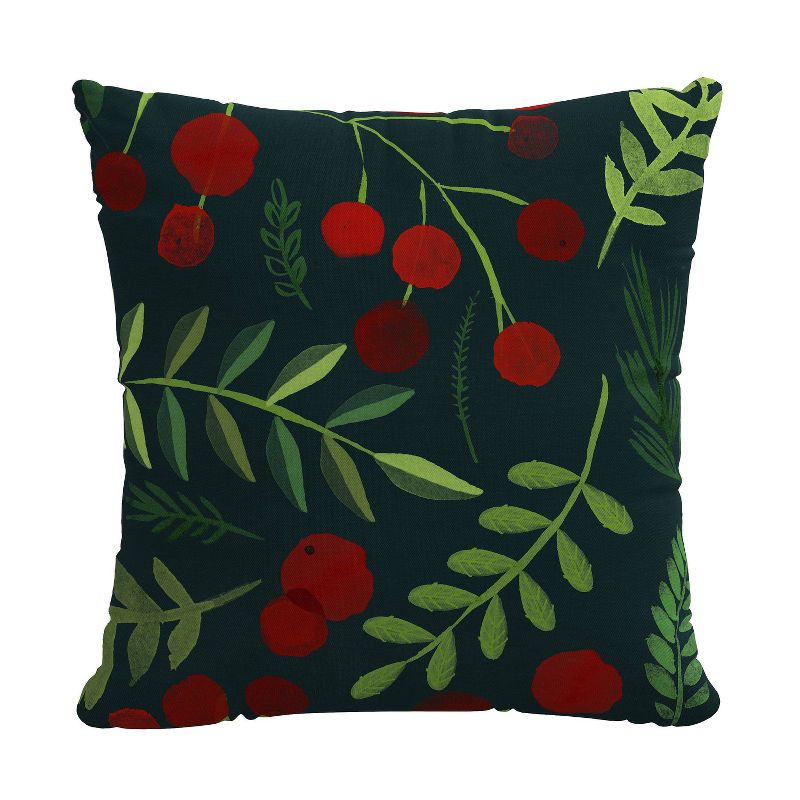 18&#34;x18&#34; Holly Polyester Square Throw Pillow Evergreen - Skyline Furniture, 1 of 6