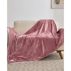 Heated Blanket Electric Throw 50" x 60", Ultra Soft Velvet, Fast Heating with 4 Heat Settings & 4-Hour Auto-Off, Machine Washable, ETL Certified - 1 of 4