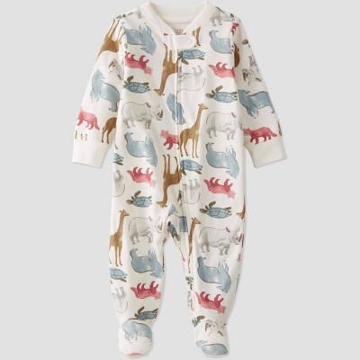 Baby Organic Cotton Endangered Animals Sleep N' Play - little planet by carter's Yellow/White/Blue 6M