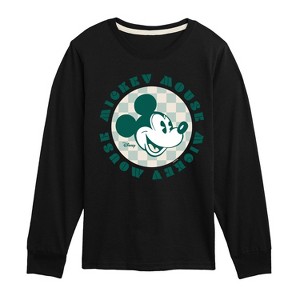 Boys' - Disney - Mickey Mouse Checker Badge Long Sleeve Graphic T-Shirt - 1 of 4