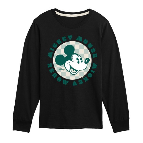 Boys' - Disney - Mickey Mouse Checker Badge Long Sleeve Graphic T-Shirt - image 1 of 4