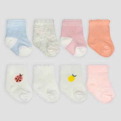 Carter's Just One You® Baby Girls' Lemon Crew 8pk Socks