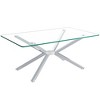 Vynxaria 39.37" Rectangular Clear Glass Coffee Table with Gold Metal Legs ¨C Modern Elegance - 2 of 4