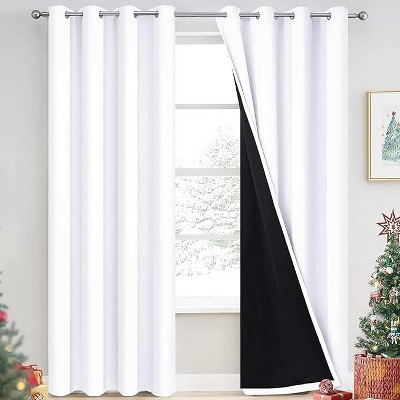 Yakamok Room Darkening Thermal Insulated Blackout Curtains for Bedroom (52Wx90L,Pure White 2 Panels)