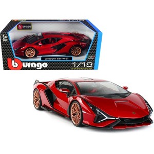 Lamborghini Sian FKP 37 Red with Copper Wheels 1/18 Diecast Model Car by Bburago - 1 of 4